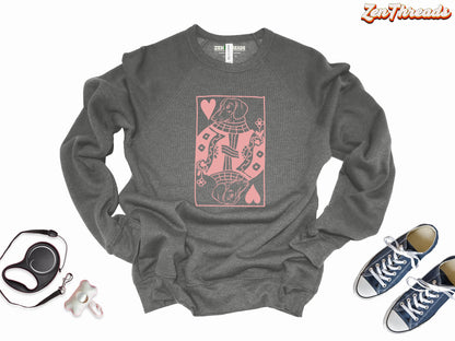 Queen Ween of Hearts Dachshund Sweatshirt | Bella Canvas 3901 | Unisex Dog Mom Dad Gift