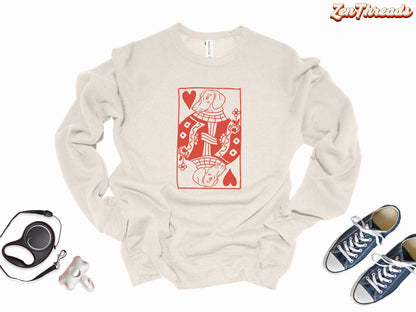 Queen Ween of Hearts Dachshund Sweatshirt | Bella Canvas 3901 | Unisex Dog Mom Dad Gift