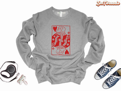Queen Ween of Hearts Dachshund Sweatshirt | Bella Canvas 3901 | Unisex Dog Mom Dad Gift