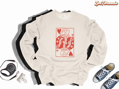Queen Ween of Hearts Dachshund Sweatshirt | Bella Canvas 3901 | Unisex Dog Mom Dad Gift