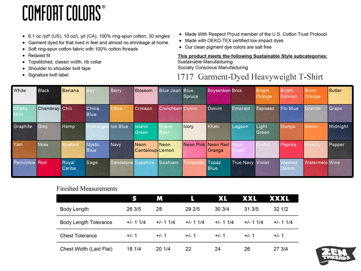Custom Comfort Colors T-Shirt: Full Color Art, Logo, Photo Print