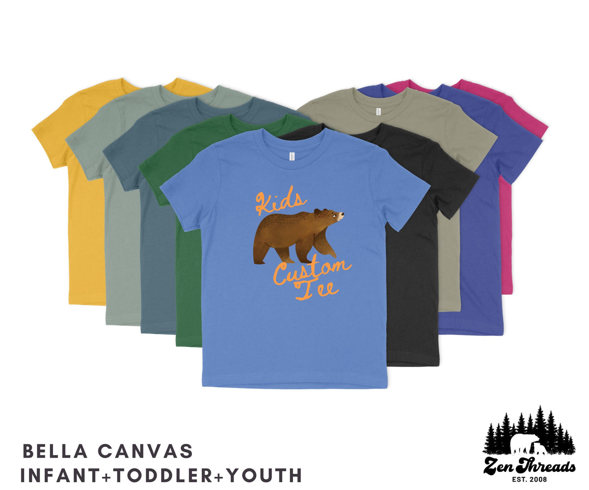 Custom Bella Canvas Kids T-Shirt: Eco-Print Design
