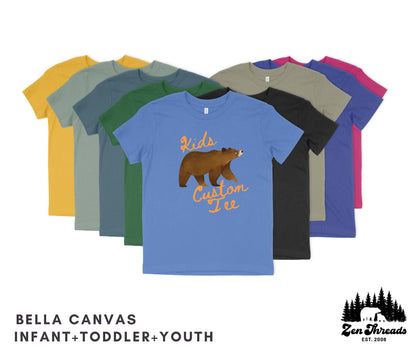 Custom Bella Canvas Kids T-Shirt: Eco-Print Design