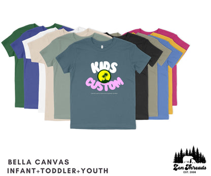 Custom Bella Canvas Kids T-Shirt: Eco-Print Design