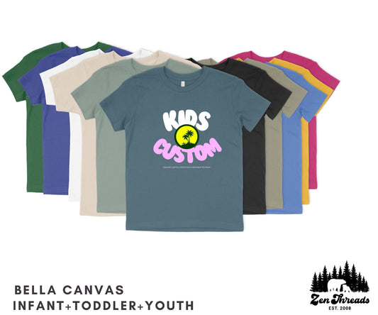 Custom Bella Canvas Kids T-Shirt: Eco-Print Design