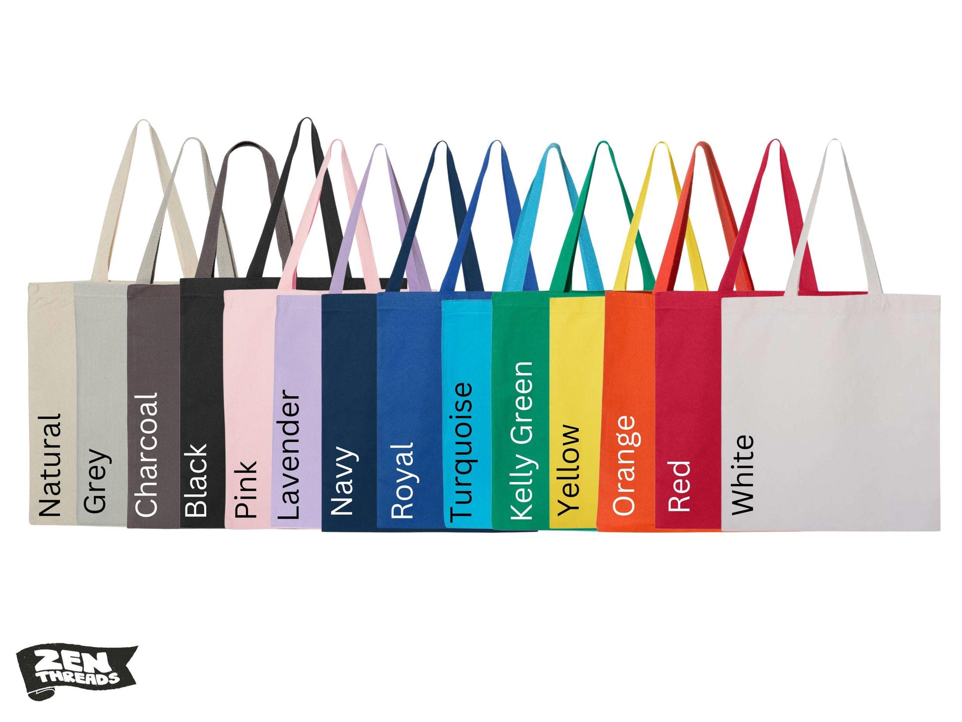 Custom Printed Tote Bags - 12oz Cotton Canvas, Your Logo/Photo/Text, Eco Friendly, Durable