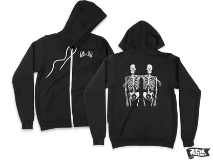 Unisex SKELETON Friends Cozy Fleece Full Zip Hoody hooded Sweatshirt (More Colors) Bella Canvas 3739