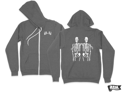 Unisex SKELETON Friends Cozy Fleece Full Zip Hoody hooded Sweatshirt (More Colors) Bella Canvas 3739