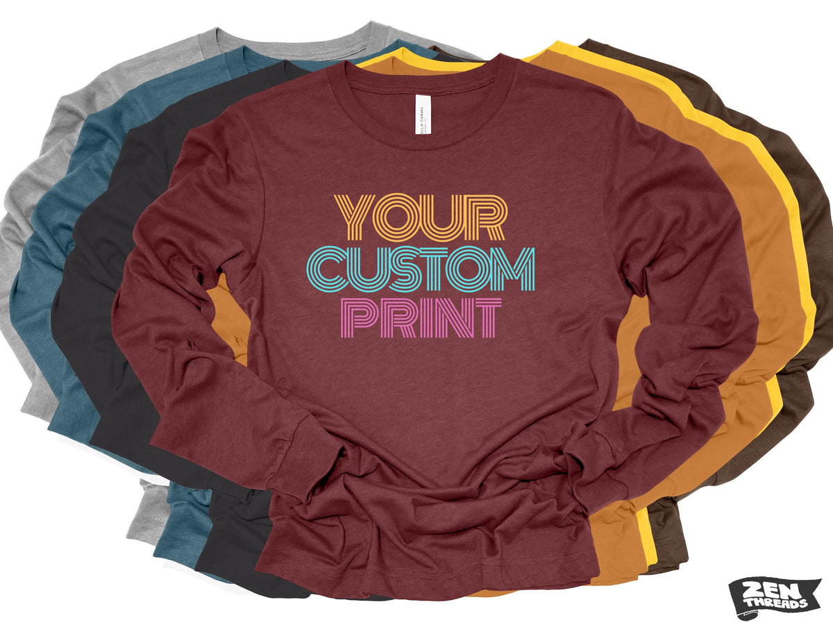 Custom Bella Canvas Unisex Long Sleeve T-Shirt: Full Color Print