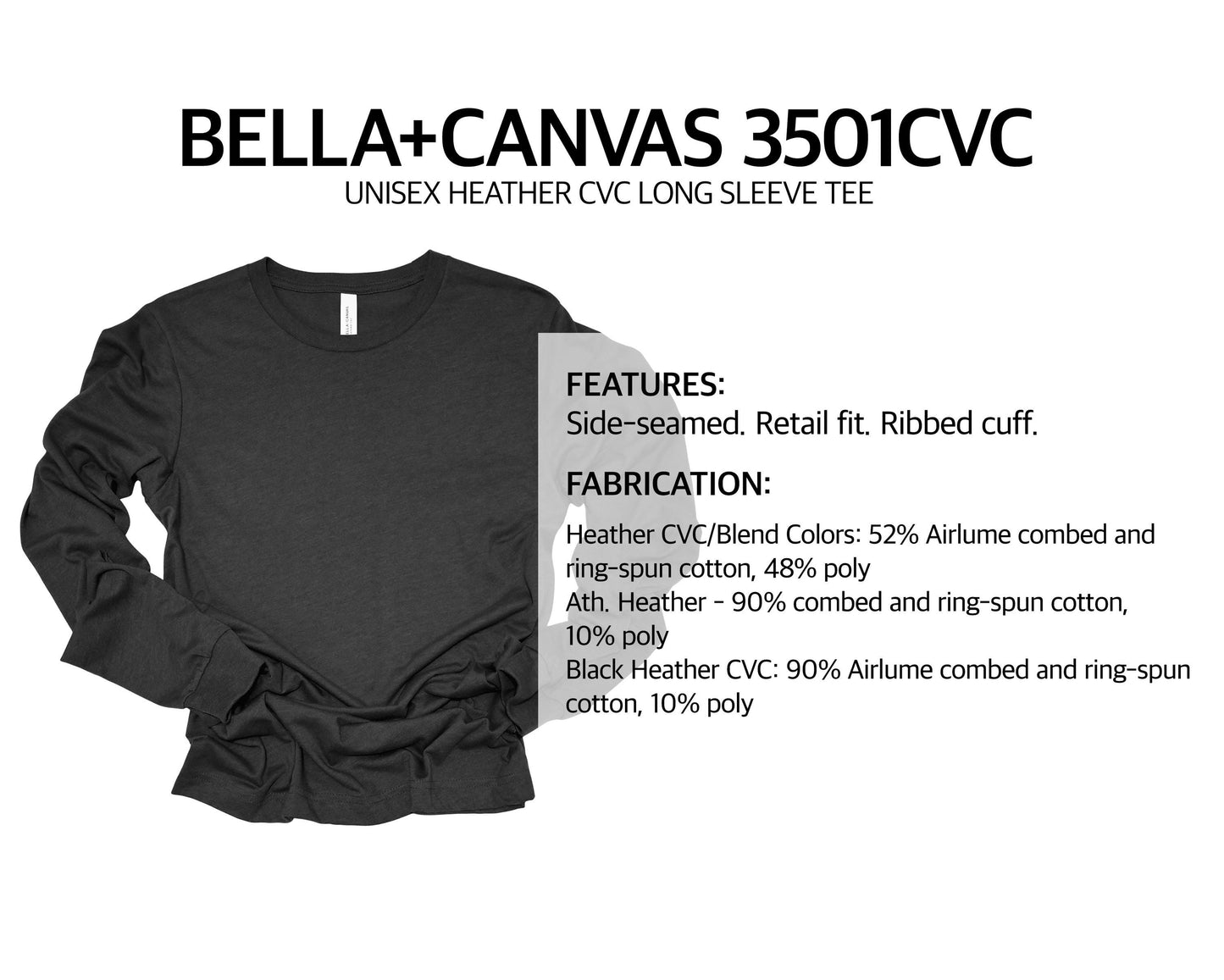 Long Sleeve Bella Canvas CUSTOM PRINT Art Design Logo Full Color unisex mens women's t-shirt color eco tee personalized photo team logo tee