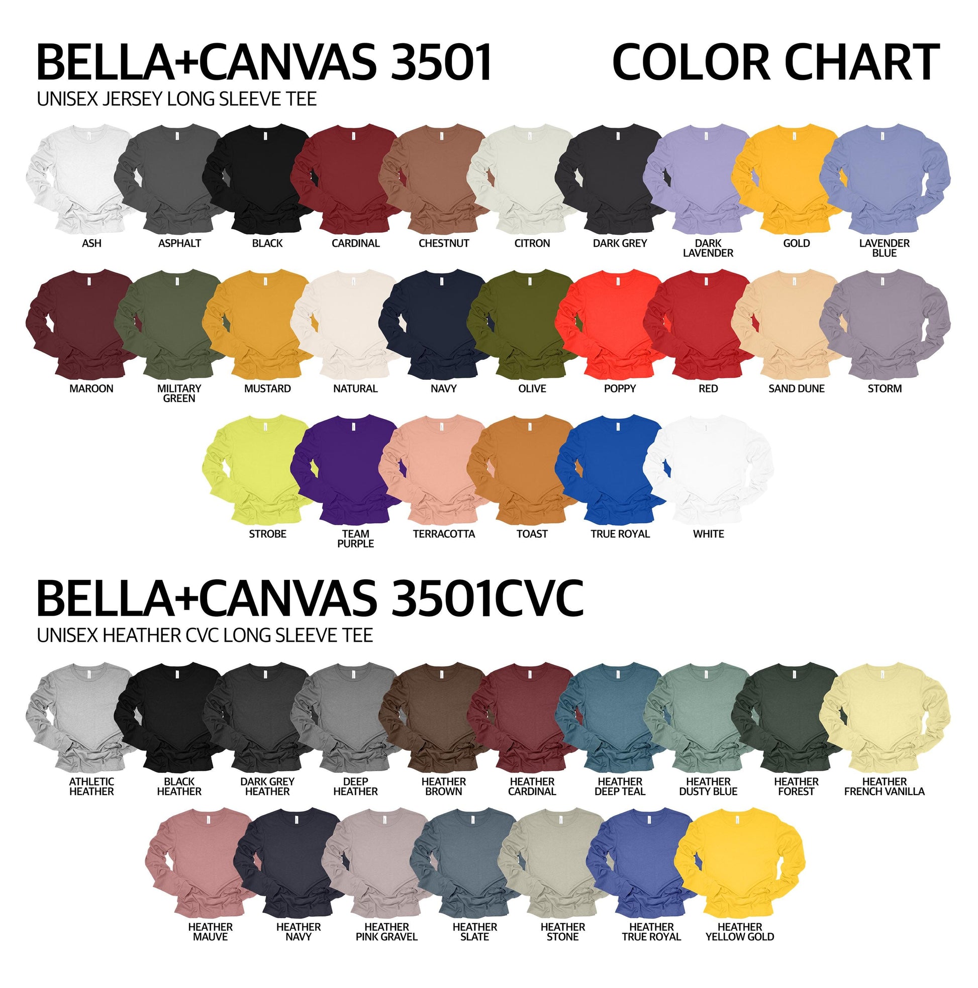 Long Sleeve Bella Canvas CUSTOM PRINT Art Design Logo Full Color unisex mens women's t-shirt color eco tee personalized photo team logo tee