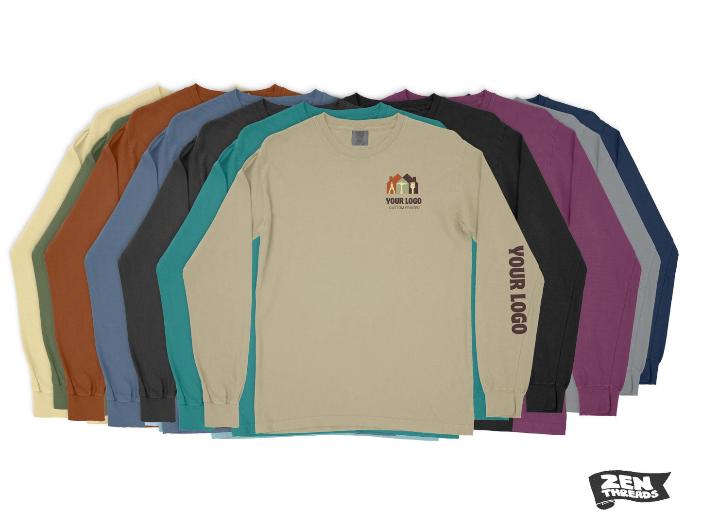 Custom Comfort Colors Long Sleeve T-Shirt: Full Color Print