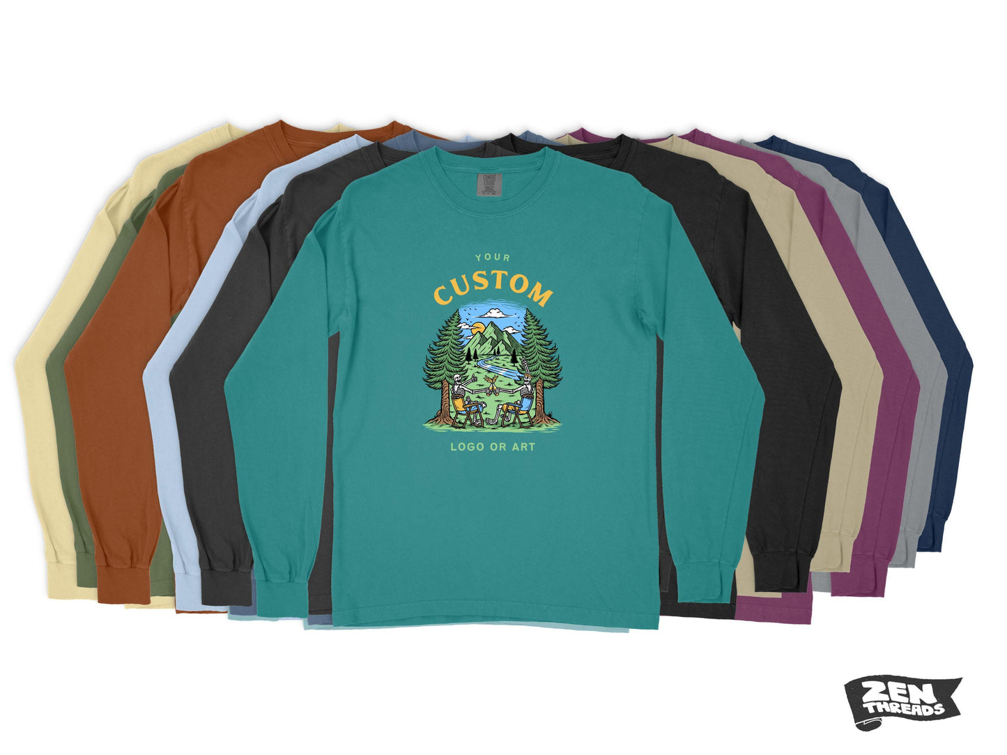 Custom Comfort Colors Long Sleeve T-Shirt: Full Color Print