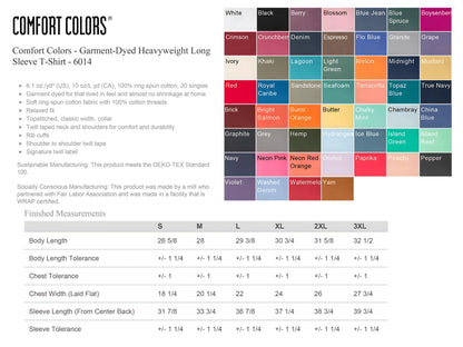 Long Sleeve Comfort Colors - CUSTOM PRINT Any Art Design Logo Full Color unisex mens womens t-shirt eco tee personalized photo team business