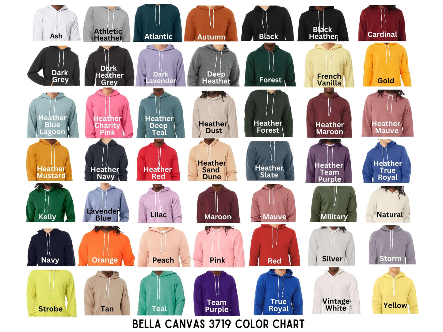 Bella Canvas Custom Print - Unisex 3719 Hoody pullover personalized photo art graphic hooded sweatshirt mens womens team party group art