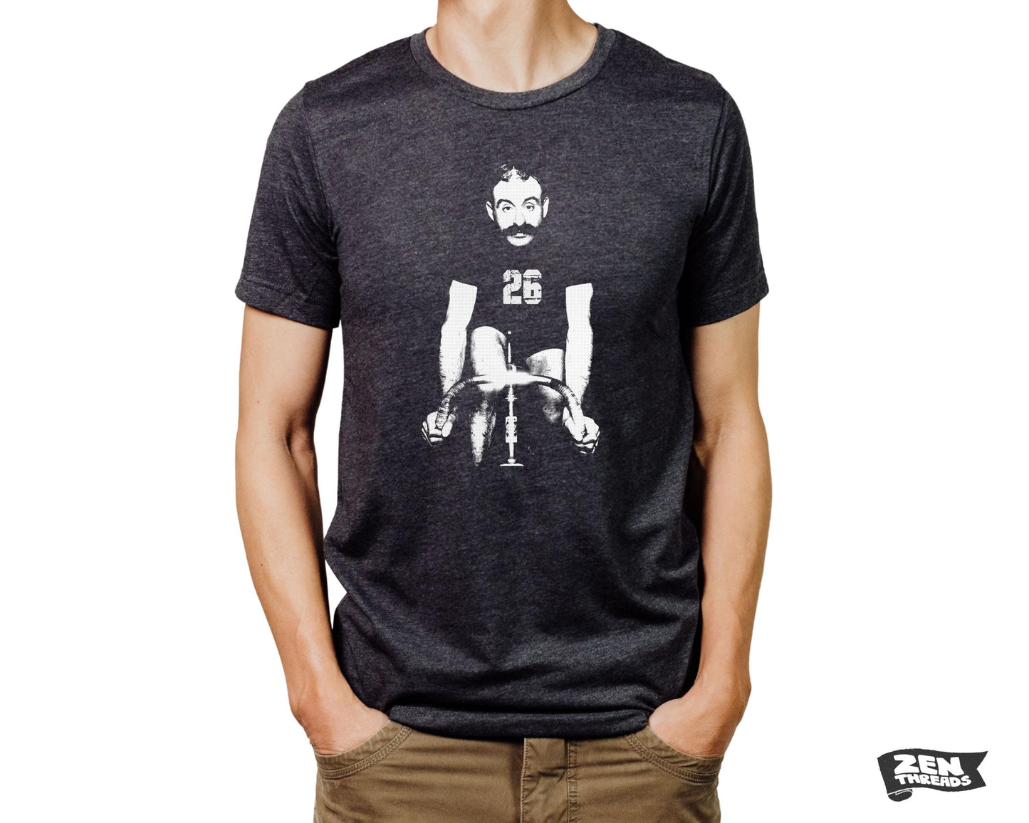 HANDLEBARS Unisex Bella Canvas T Shirt mens women's zen threads cyclist fixed gear bike cycling bicycle racing vintage design mustache gift