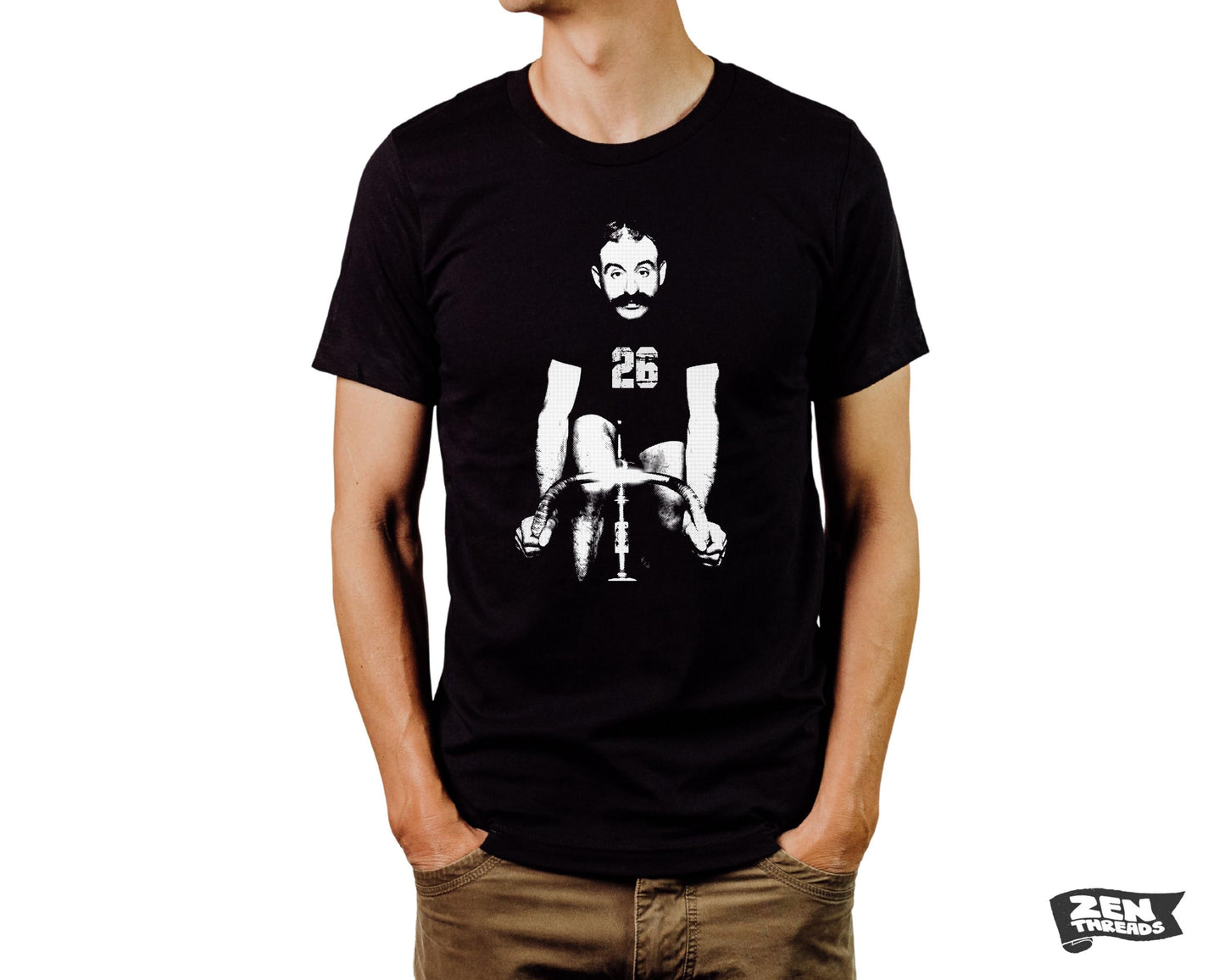 HANDLEBARS Unisex Bella Canvas T Shirt mens women's zen threads cyclist fixed gear bike cycling bicycle racing vintage design mustache gift