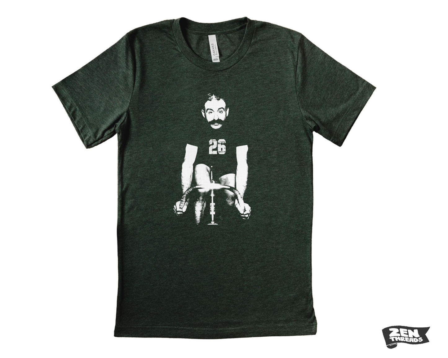 HANDLEBARS Unisex Bella Canvas T Shirt mens women's zen threads cyclist fixed gear bike cycling bicycle racing vintage design mustache gift