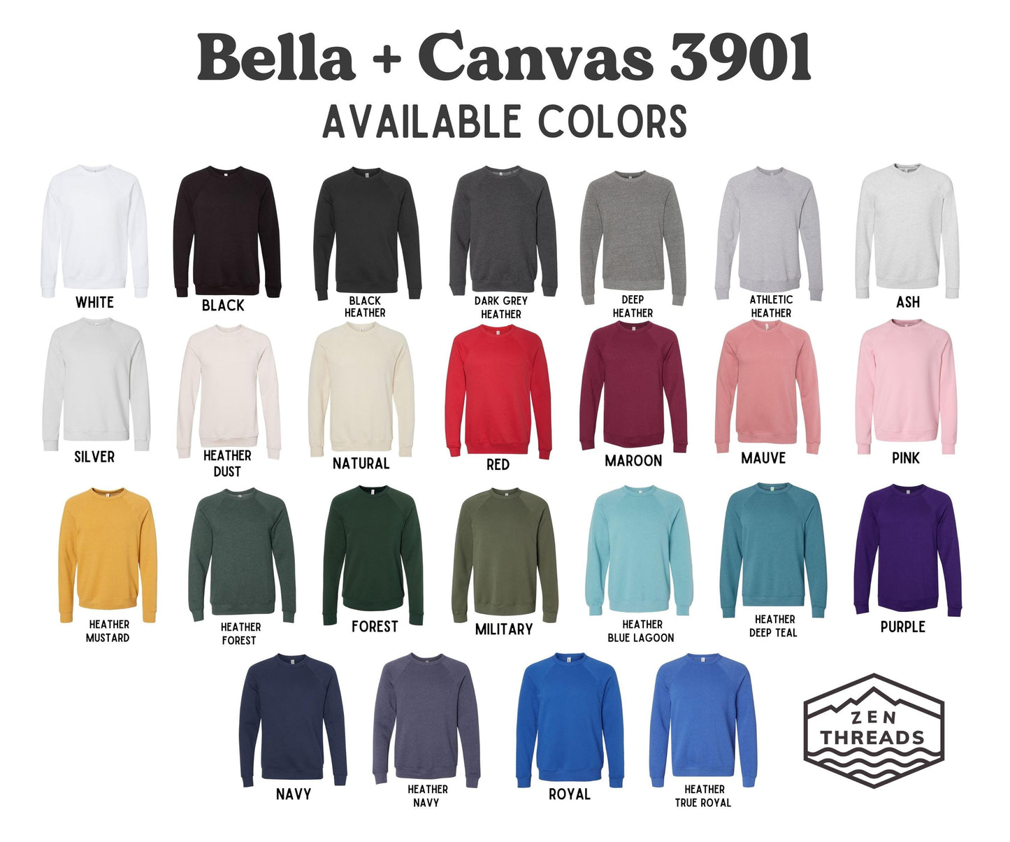 Custom Bella Canvas Sweatshirt Raglan Crewneck 3901 : Personalized Photo Art