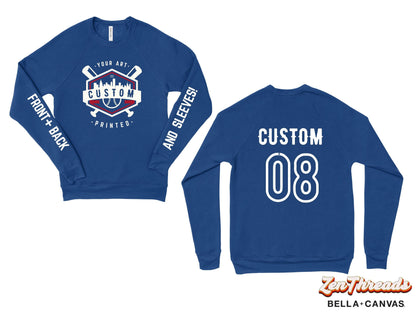 Custom Bella Canvas Sweatshirt Raglan Crewneck 3901 : Personalized Photo Art