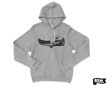 Unisex Pullover Hoody MANATEE (in a Canoe) Soft Fleece Sweatshirt Eco printed (More Colors)