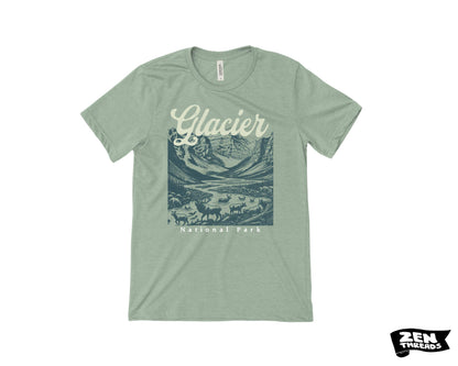 Glacier National Park T-Shirt: Unisex Bella Canvas Hiking Tee
