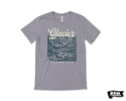 Glacier National Park T-Shirt: Unisex Bella Canvas Hiking Tee