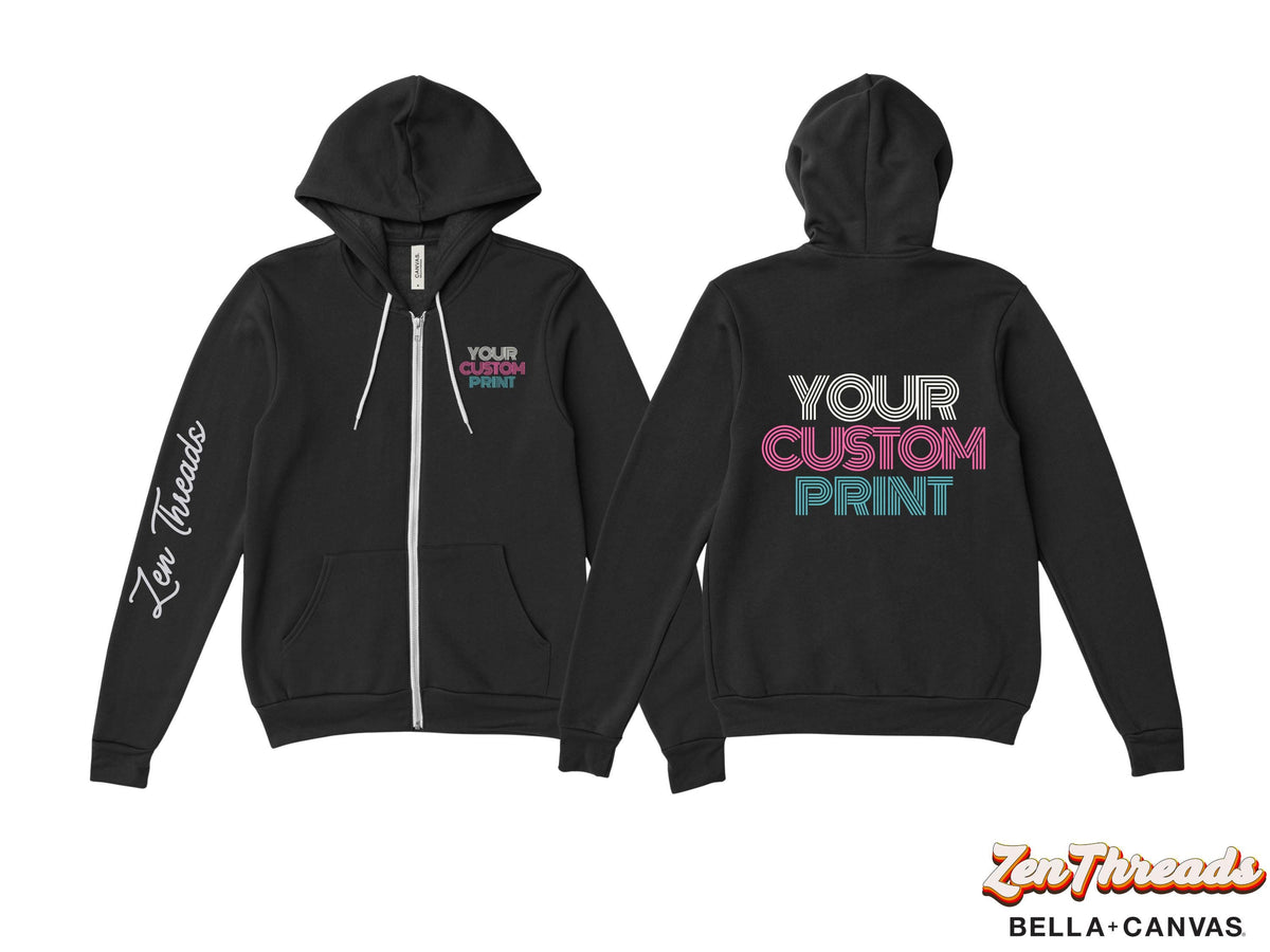 Custom Bella Canvas 3739 Zip Unisex Hoodie: Personalized Photo Art