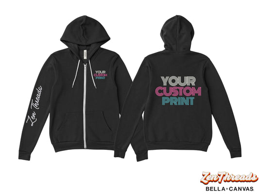 Custom Bella Canvas 3739 Zip Unisex Hoodie: Personalized Photo Art