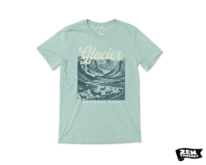 Glacier National Park T-Shirt: Unisex Bella Canvas Hiking Tee