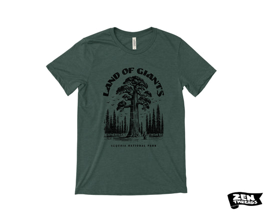 Land of Giants Sequoia National Park T-Shirt: Unisex Bella Canvas Hiking Tee