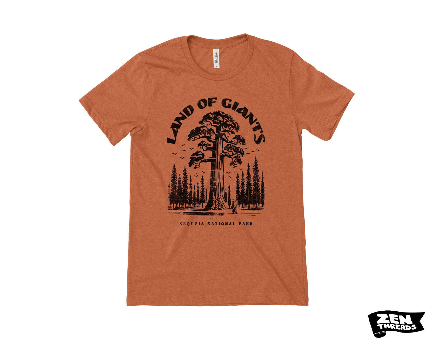 Land of Giants Sequoia National Park T-Shirt: Unisex Bella Canvas Hiking Tee