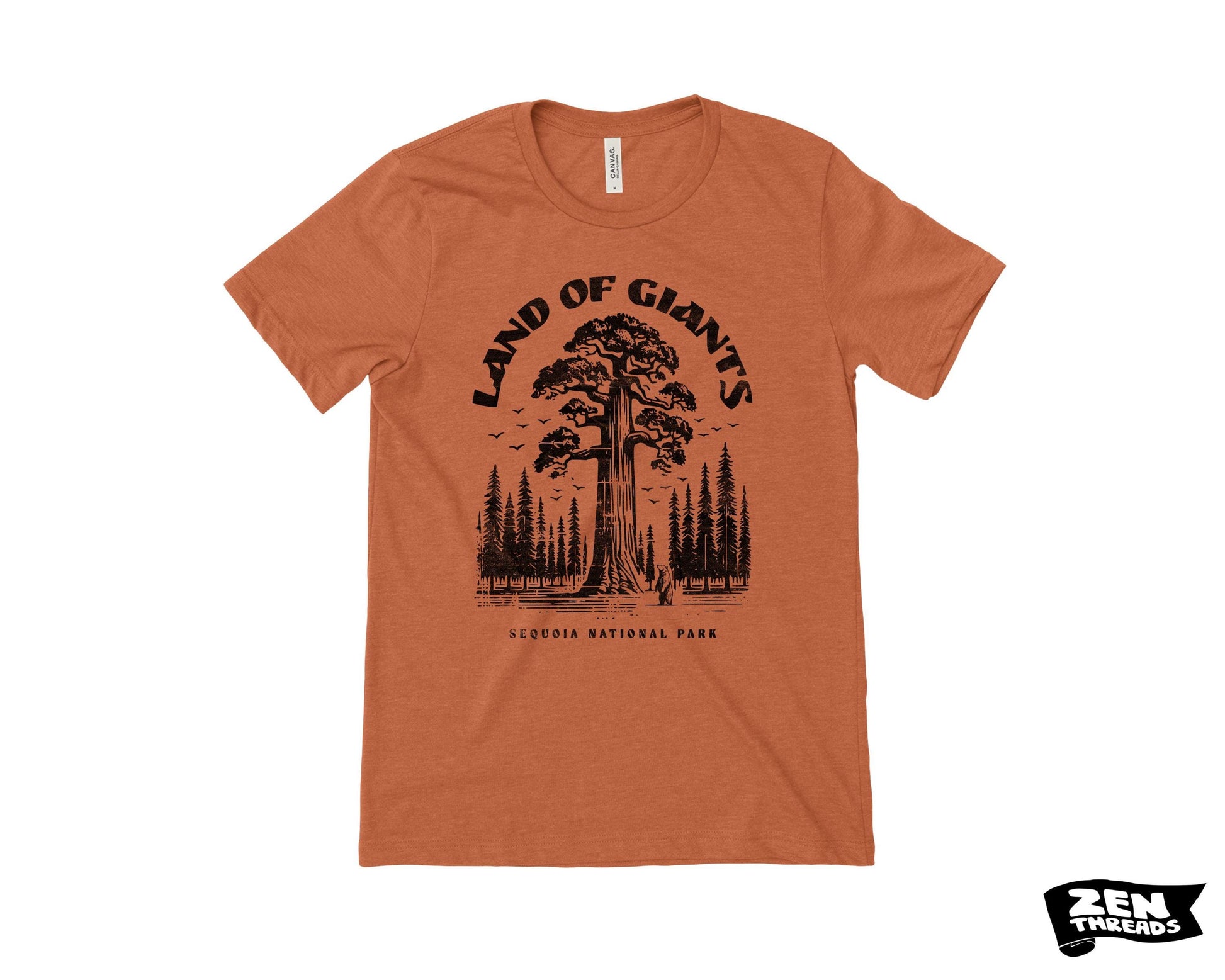 Land of Giants Sequoia National Park T-Shirt: Unisex Bella Canvas Hiking Tee