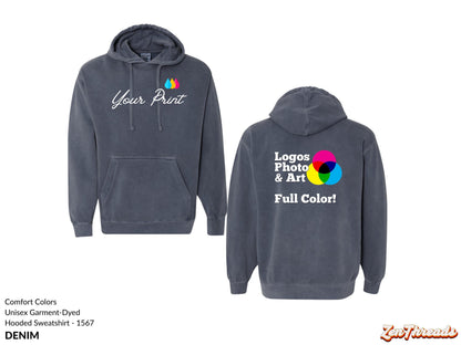 Custom Comfort Colors Pullover Unisex Hoodie: Personalized Photo Art sweatshirt Style 1567