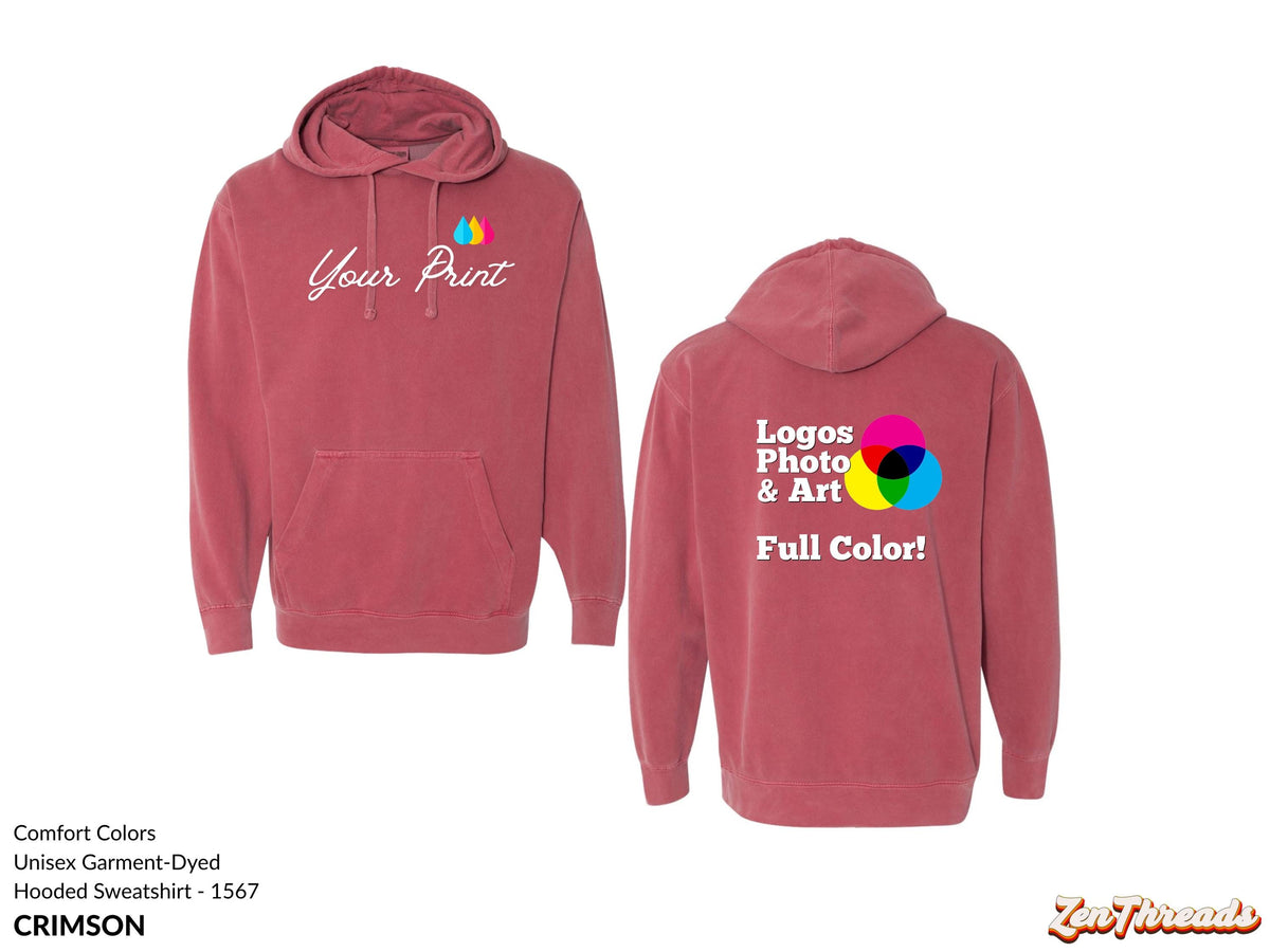 Custom Comfort Colors Pullover Unisex Hoodie: Personalized Photo Art sweatshirt Style 1567