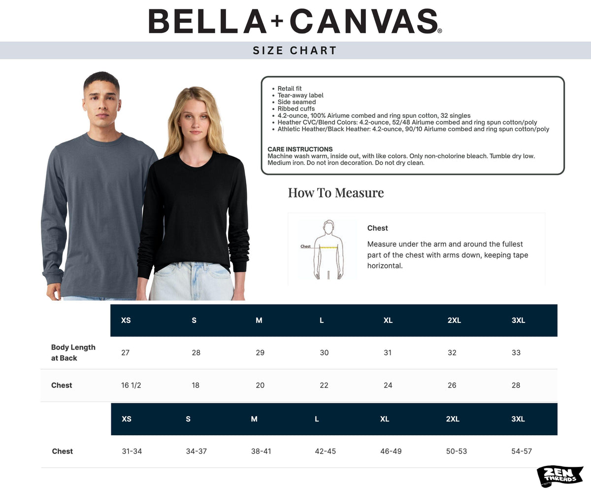 Custom Bella Canvas Unisex Long Sleeve T-Shirt: Full Color Print