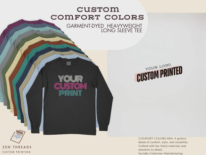 Custom Comfort Colors Long Sleeve T-Shirt: Full Color Print