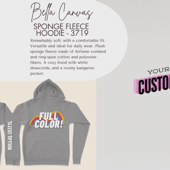 Bella Canvas Custom Print - Unisex 3719 Hoody pullover personalized photo art graphic hooded sweatshirt mens womens team party group art
