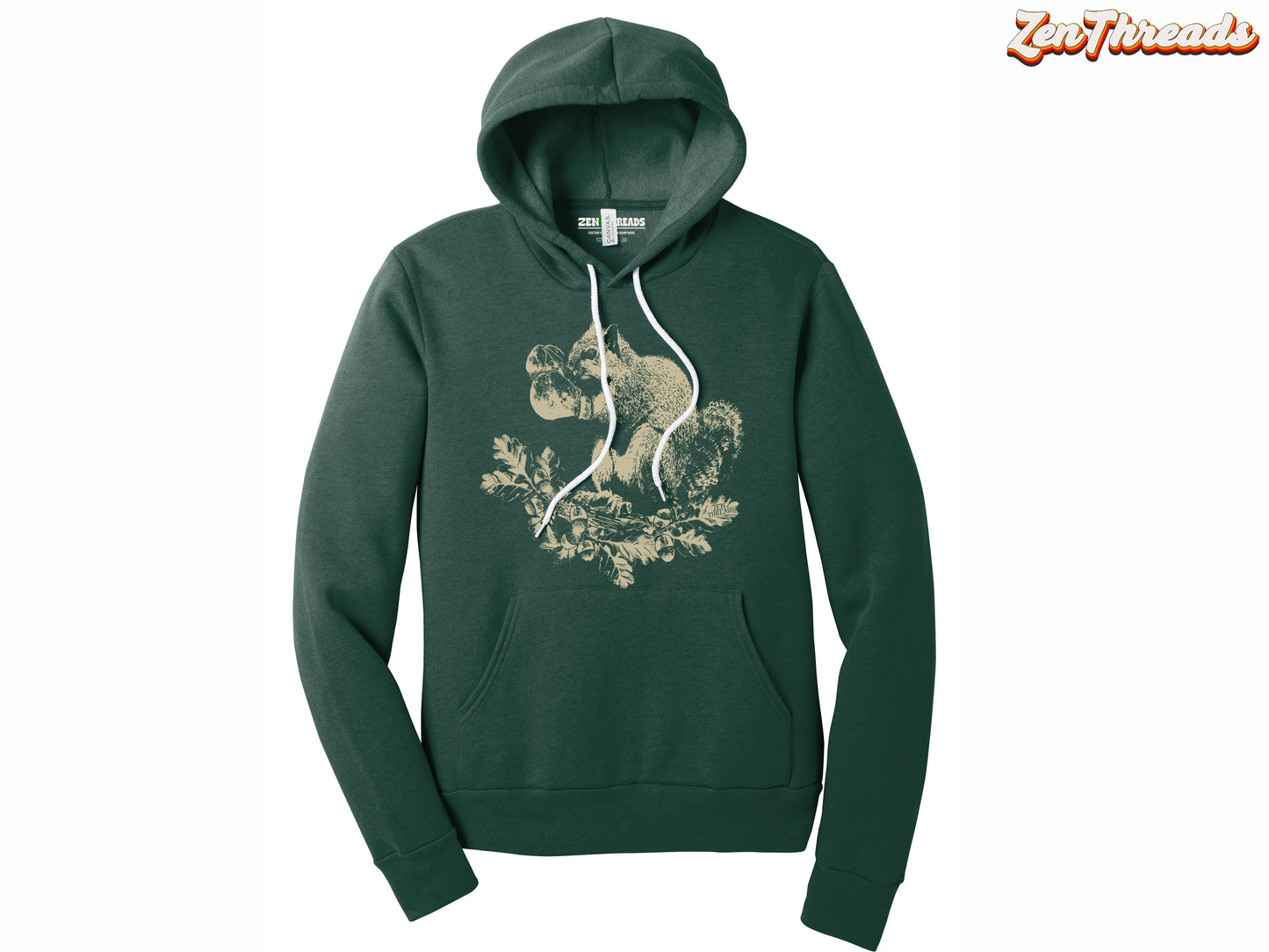 a green hoodie with a picture of a bear on it