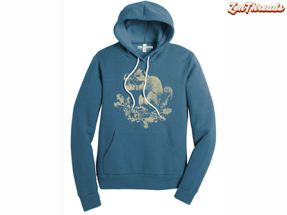 a blue hoodie with a picture of a bear on it
