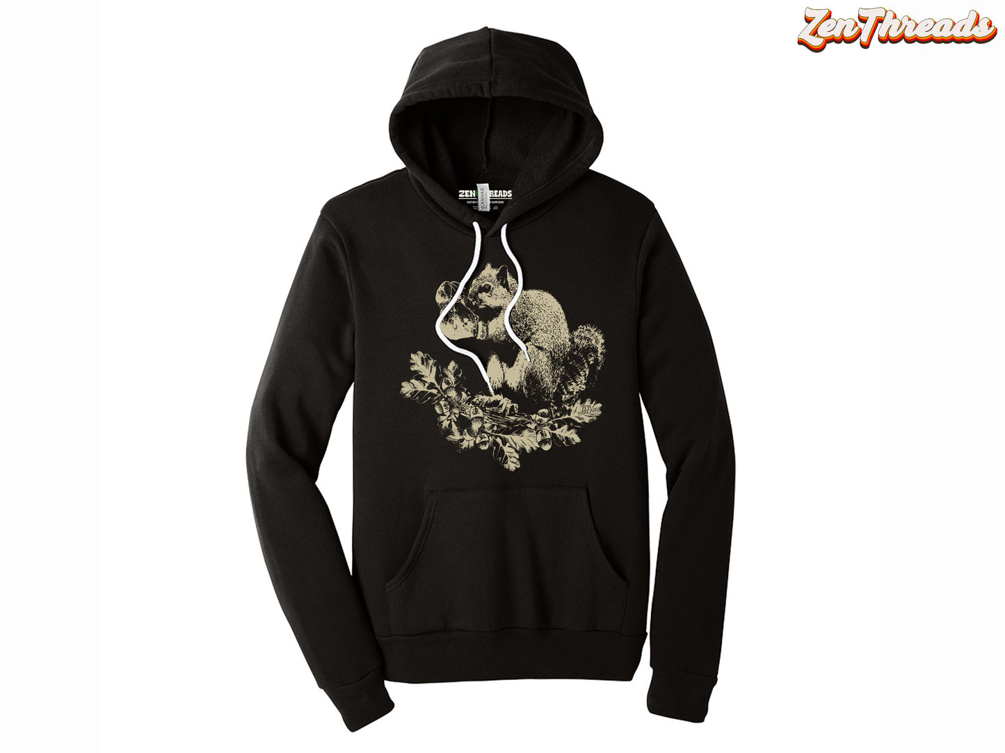 a black hoodie with a picture of a bear on it