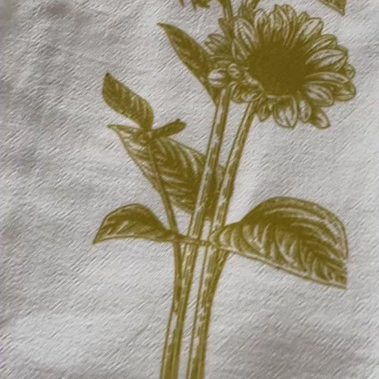 Large Flour Sack Towel Sunflowers Bar Kitchen Gift Organic Natural Cotton tea towel gift