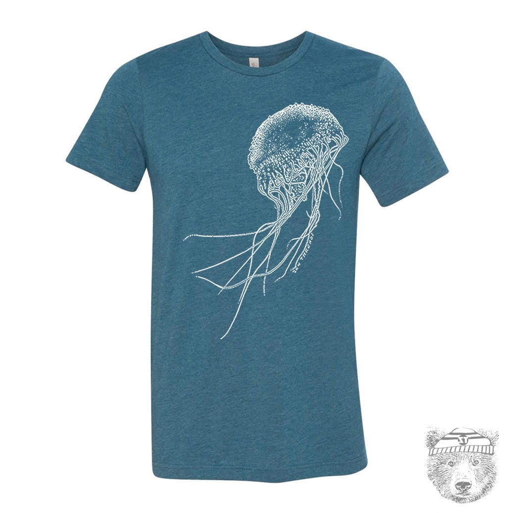 JELLYFISH Unisex T Shirt mens women's zen threads ocean sea life graphic tee eco friendly beach wear squid octopus biology aquarium gift