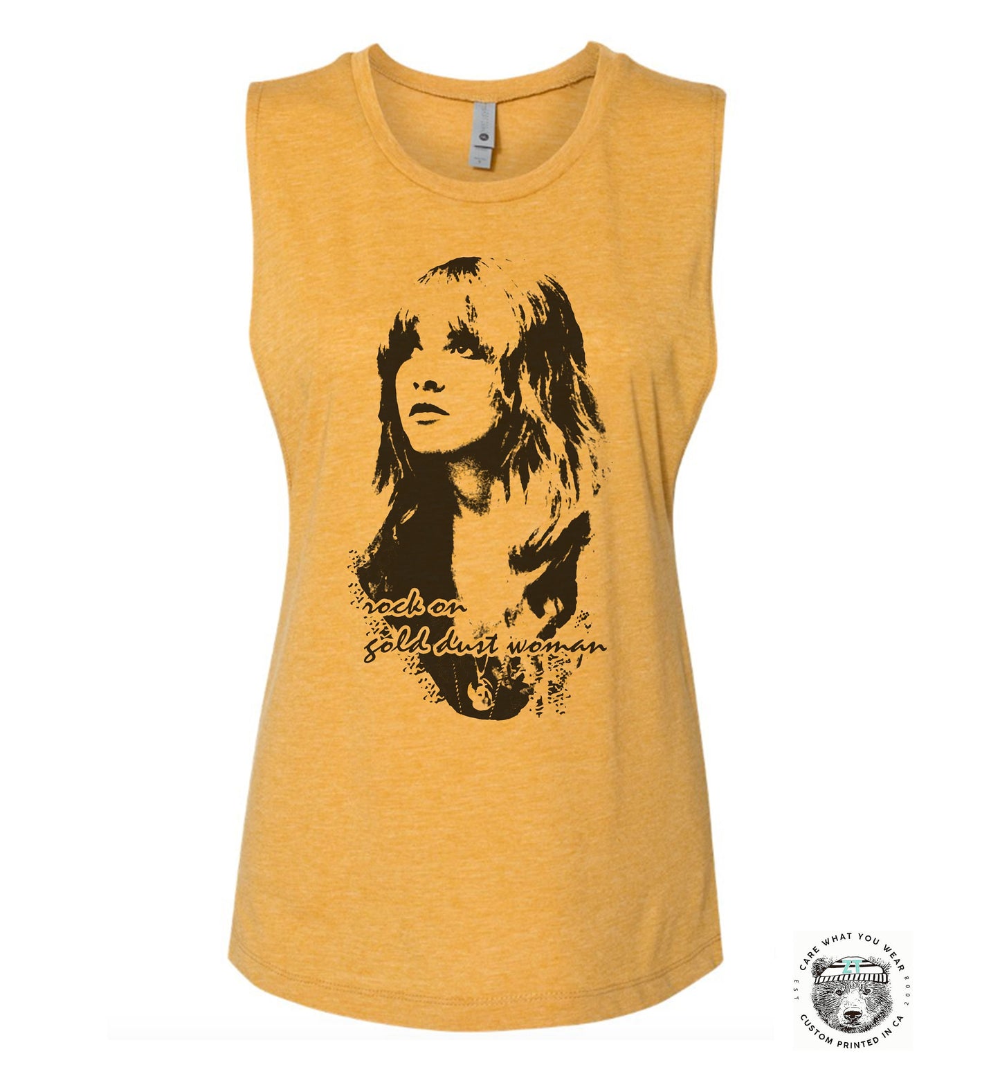 Gold Dust Woman Festival Muscle Tank workout fitness tee Bella Canvas Next Level tshirt stevie nicks fleetwood mac music gypsy music concert