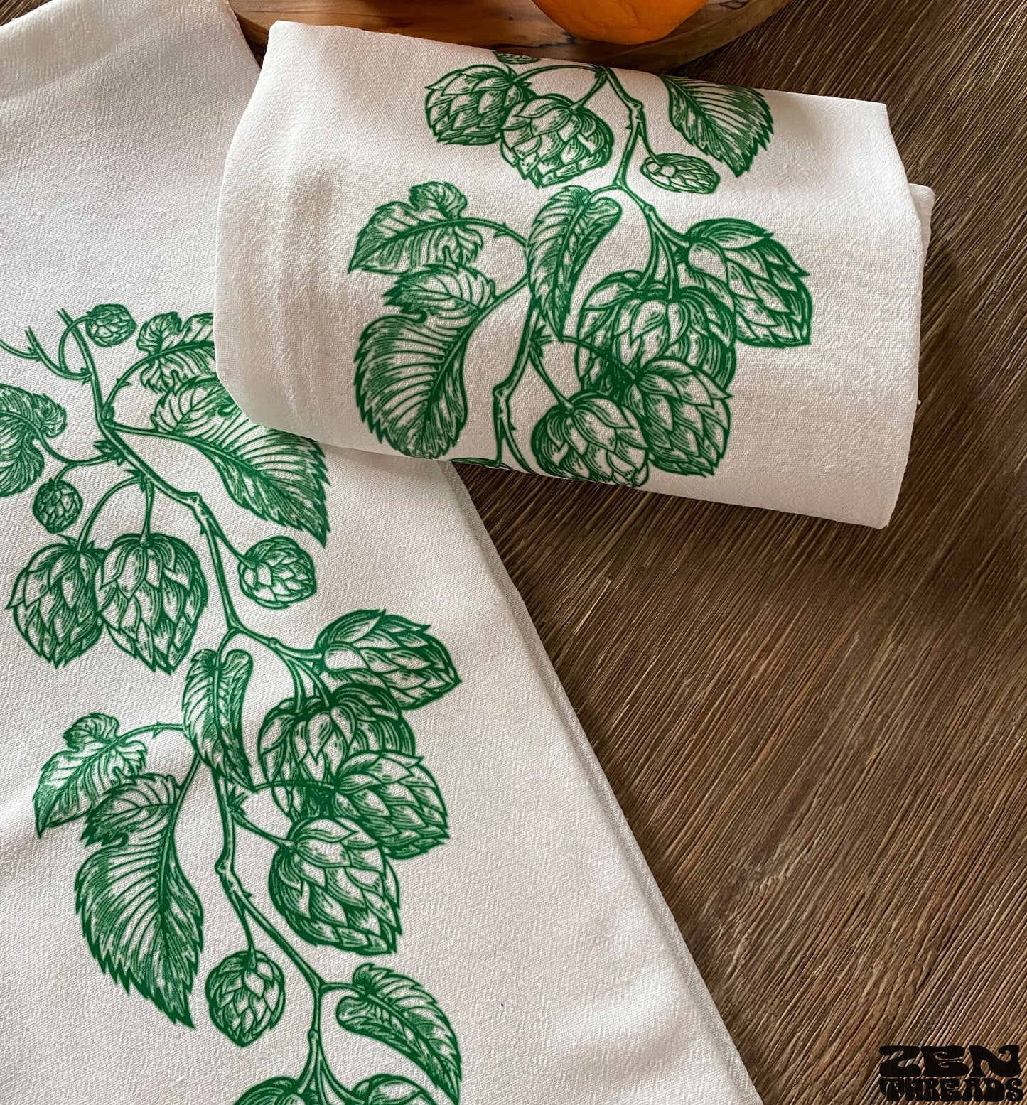 HOPS Vine Large Flour Sack Towel Brew beer lover Bar Kitchen Gift Organic Natural Cotton tea towel gift