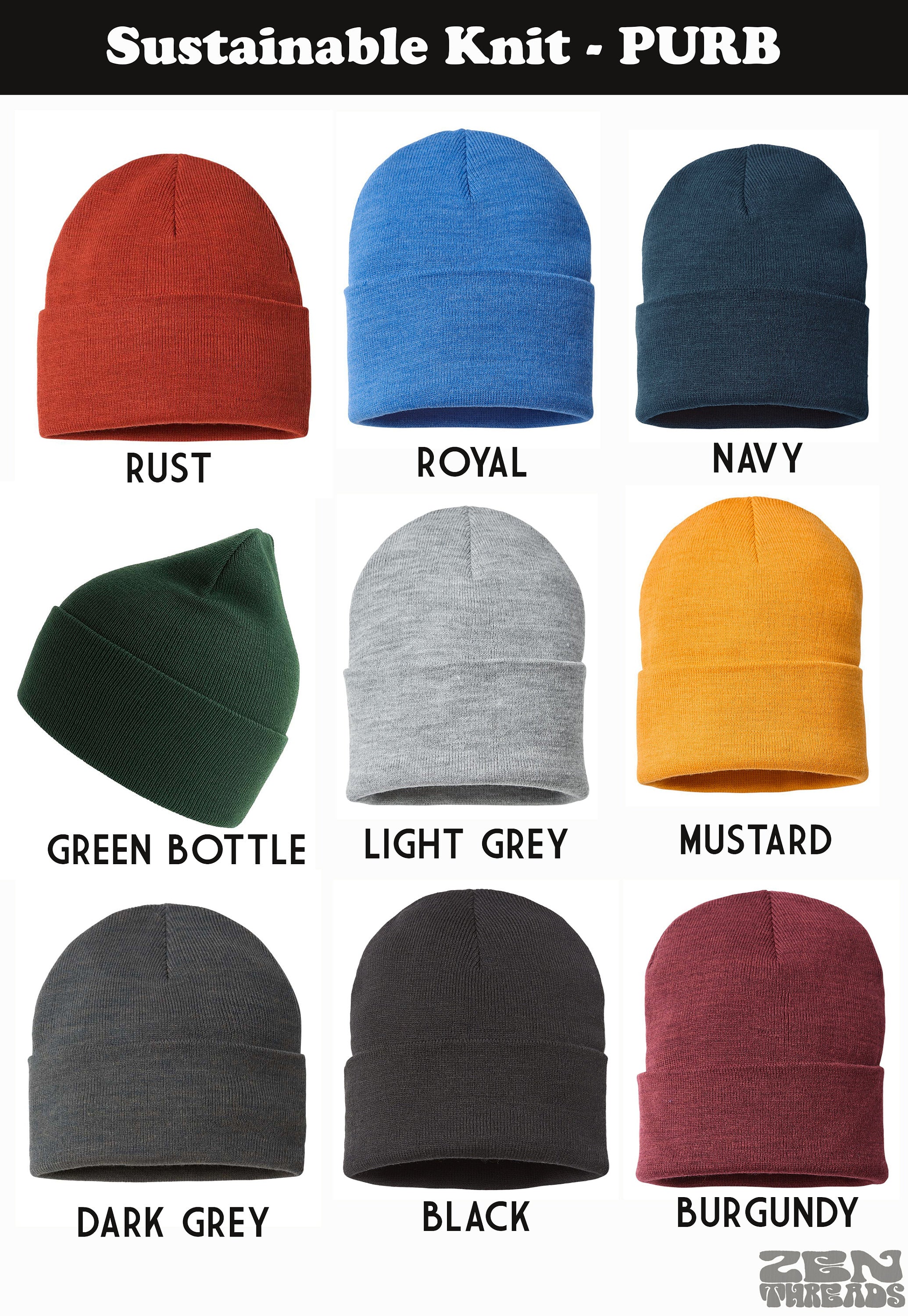 Sustainable CUSTOM PATCH logo Beanie Initials - vegan Leather laser  engraved customized personalized winter hat business rivet tag hat