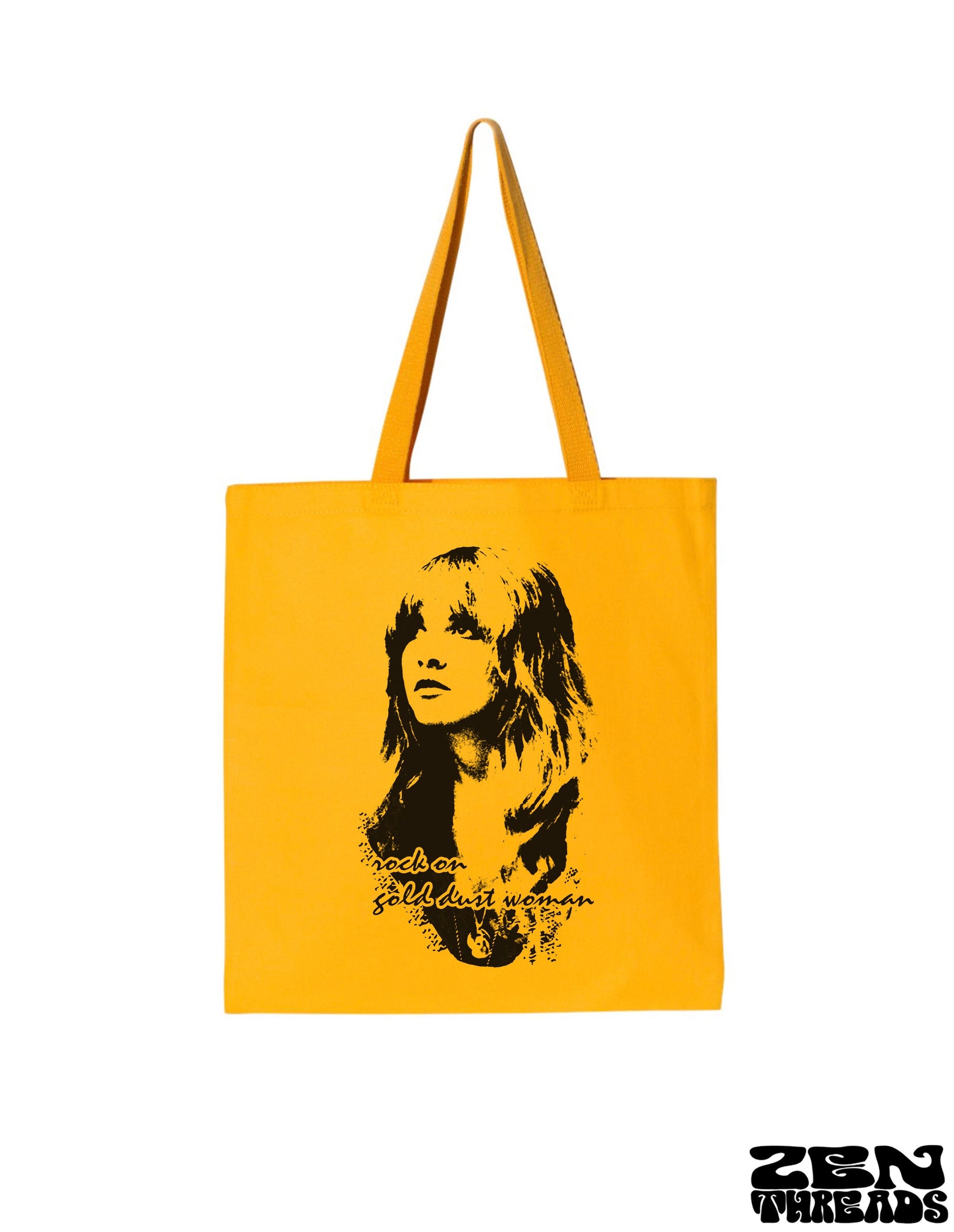 Gold Dust Woman Eco-Friendly Market Tote Bag eco printed book bag grocery handle bag (Ships FREE!)