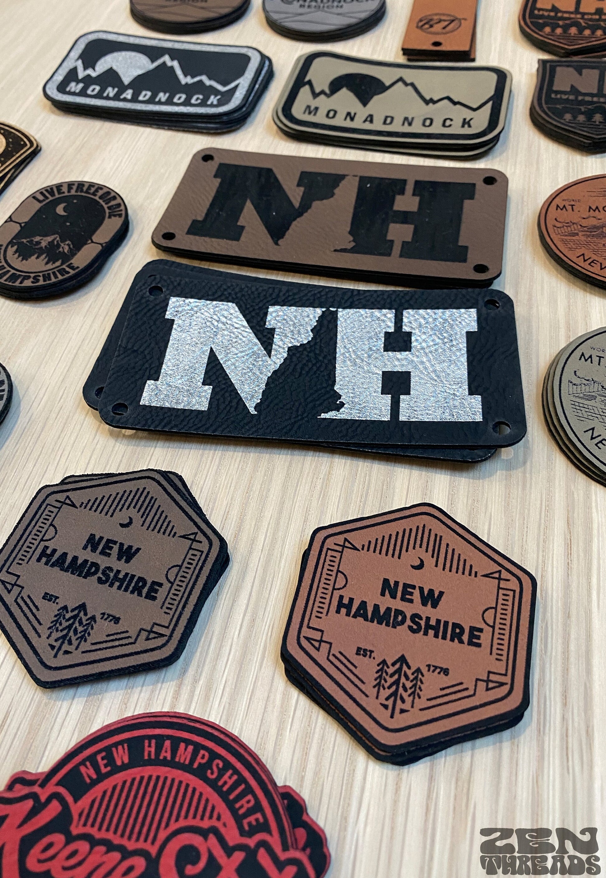 Leather Patches for Hats and Clothes, Laser Engraved Leather Patch