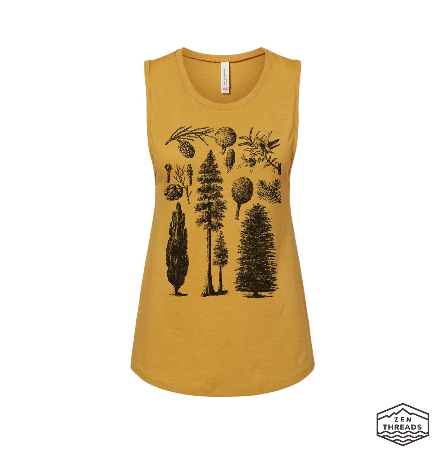 Womens PINES Muscle Tank workout fitness tee Pine Trees Nature Lover Hiking t-shirt redwoods forest camping outdoors yoga gym sleeveless top