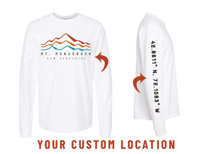 Custom Location Coordinates Long Sleeve T-Shirt Any place hometown pride vacation tee home latitude longitude geography shirt gift men women